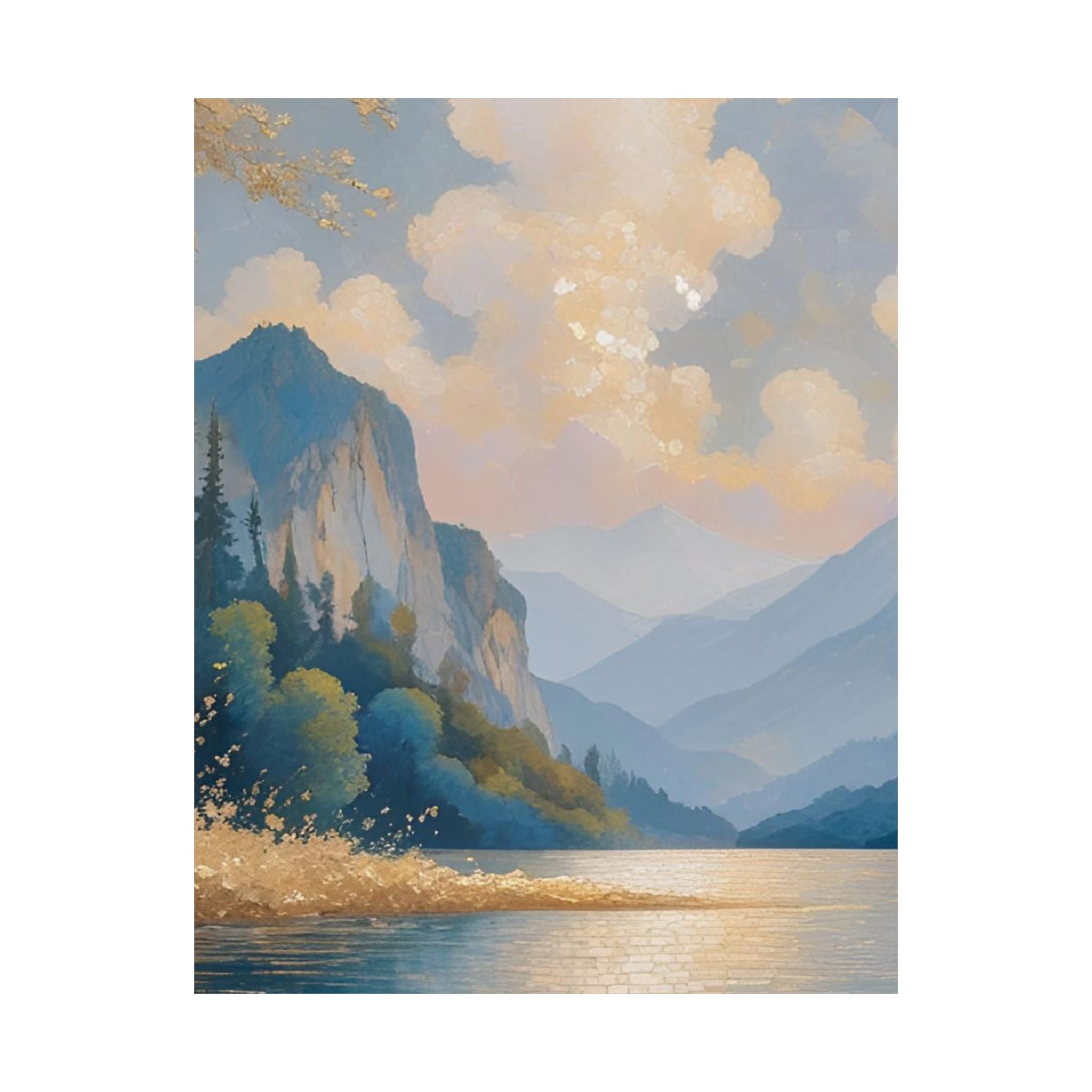 Watercolor Landscape Poster - Serene Satin Wall Art Print for Tranquil Home Decor - Rosetta Creative Boutique